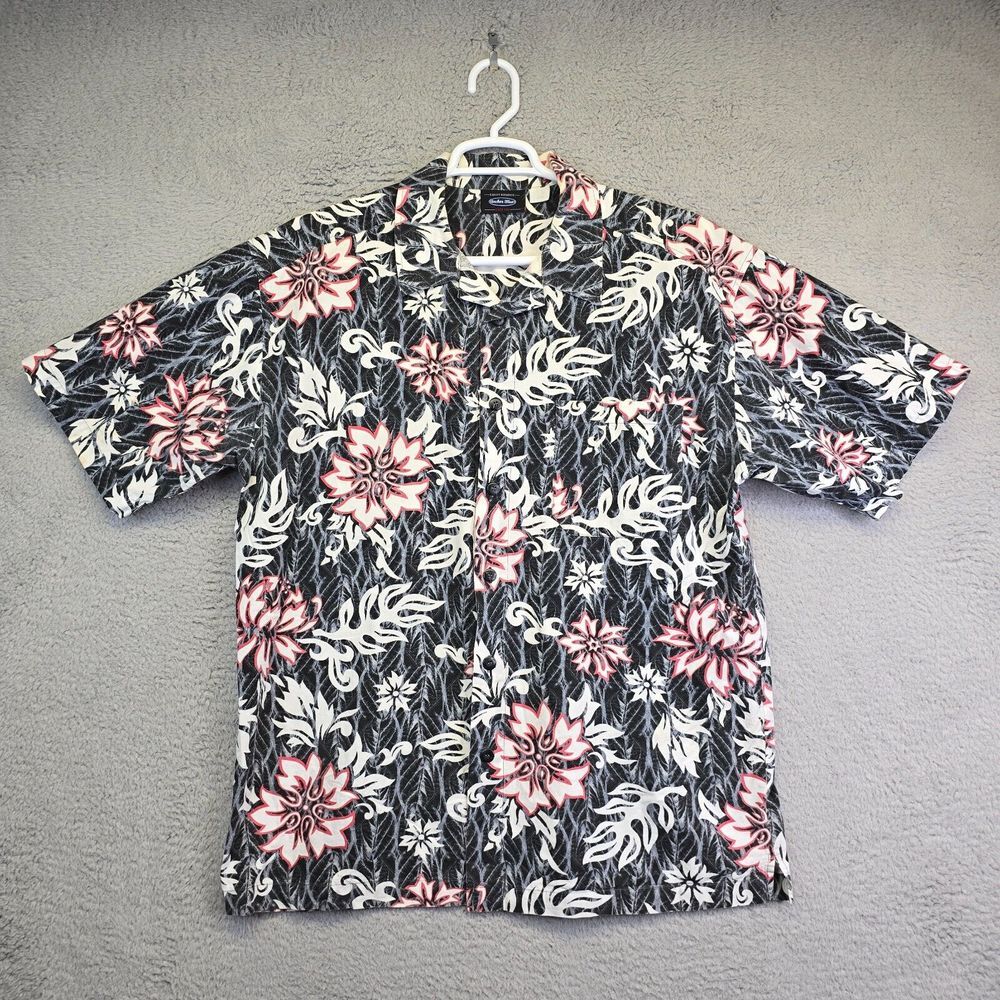 Vintage Anchor Blue Hawaiian Shirt Men's Large Short Sleeve Button Up Y2K '90s‎